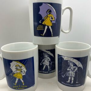 Vintage Morton Salt Coffee Cup Set (4) - Made in Japan